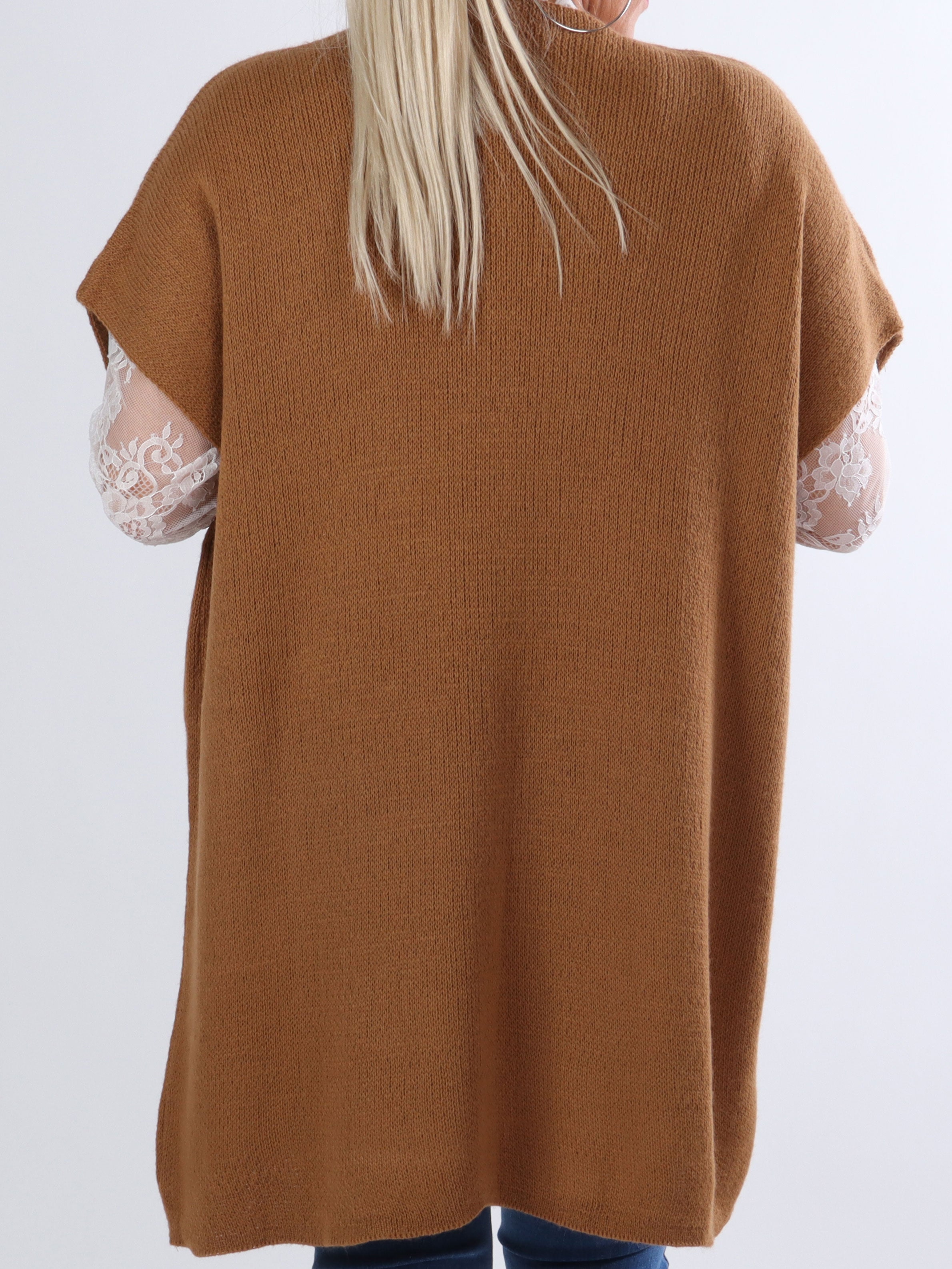 Tilly Plain - Plus size strik cardigan uden ærmer